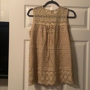 MILLY CREAM COLORED BLOUSE WT SILK SHELL